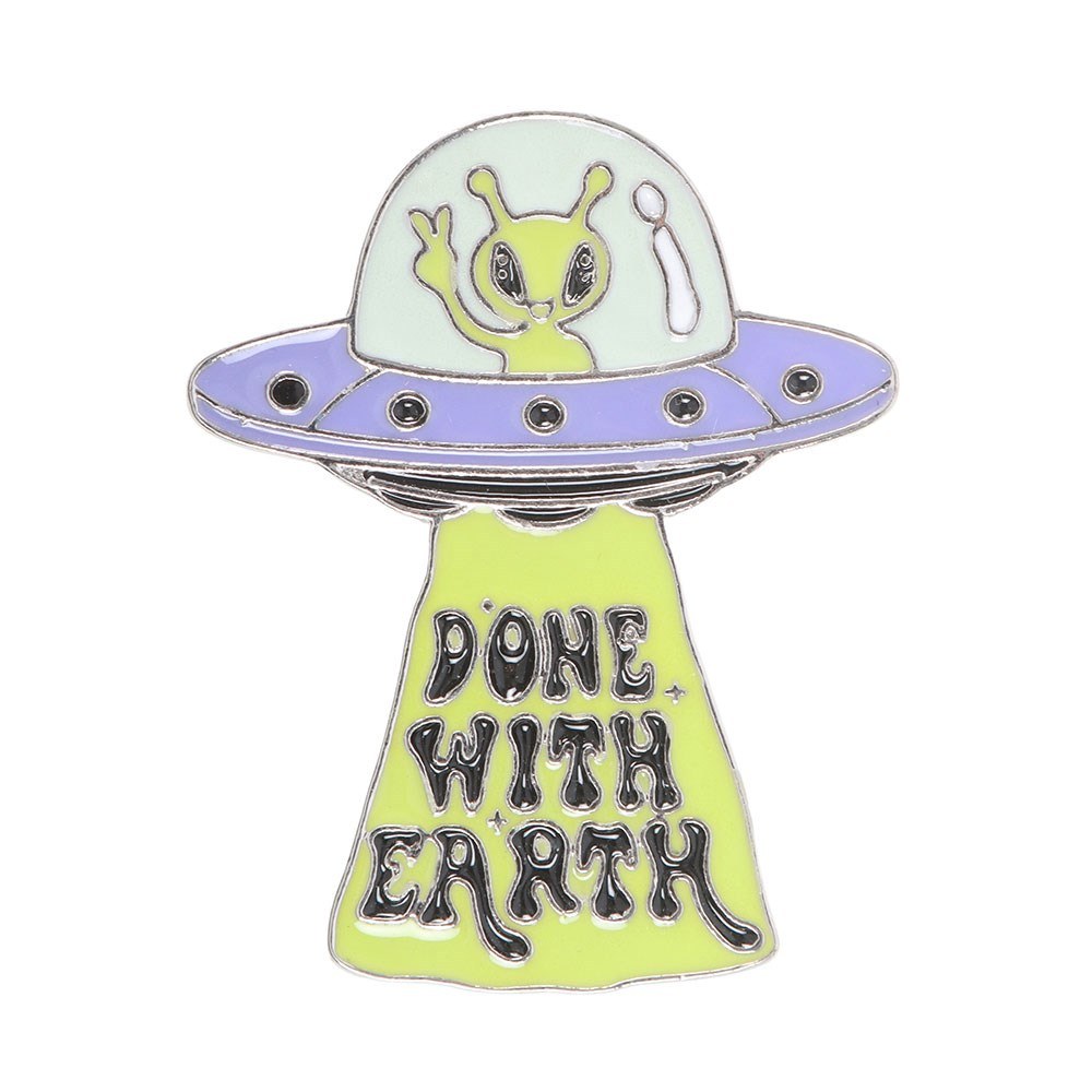 Something Different - Glow in the Dark UFO Enamel Métal broche - Multicolore